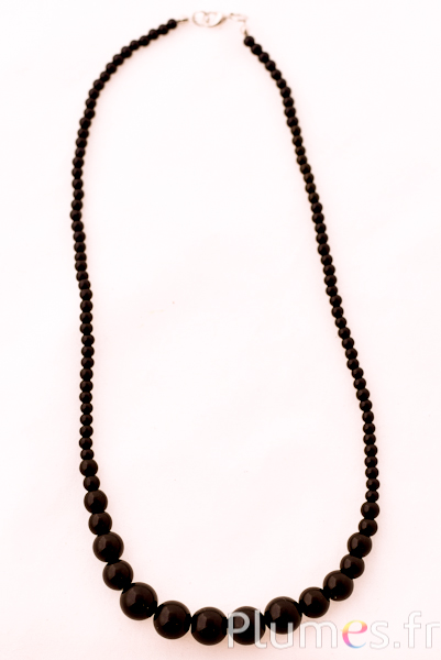 Collier avec perles - long. 50 cm - noir
